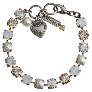 Mariana "Champagne and Caviar" Silver Plated Must-Have Everyday Crystal Tennis Bracelet, 4252 3911