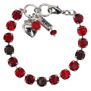 Mariana "Lady in Red" Rhodium Plated Must-Have Everyday Crystal Tennis Bracelet, 4252 1070ro