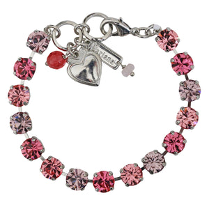 Mariana "Pretty in Pink" Rhodium Plated Must-Have Everyday Crystal Tennis Bracelet, 4252 2230ro