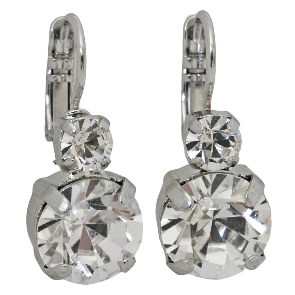 MARIANA SLVR DROP EARRINGS W/IRD CRYSTALS