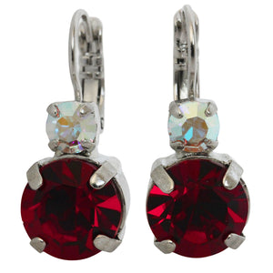 Mariana "True Romance" Rhodium Plated Lovable Double Stone Crystal Earrings, 1037 2300ro