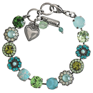 Mariana "Fern" Silver Plated Lovable Mixed Element Crystal Bracelet, 4045/1SO1 M2143
