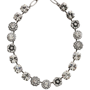 Mariana "On A Clear Day" Silver Plated Lovable Rosette Crystal Necklace, 3084 001001