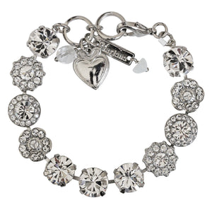 Mariana "On A Clear Day" Rhodium Plated Lovable Rosette Crystal Bracelet, 4084 001001ro