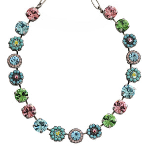 Mariana "Summer Fun" Silver Plated Lovable Rosette Crystal Necklace, 3084 3711