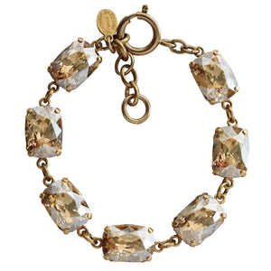 Catherine Popesco 14k Gold Plated Crystal Rectangular Bracelet, 7-8" 1606G Champagne