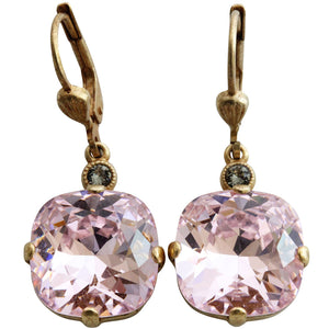 Catherine Popesco 14k Gold Plated Crystal Round Earrings, 6556G Petal