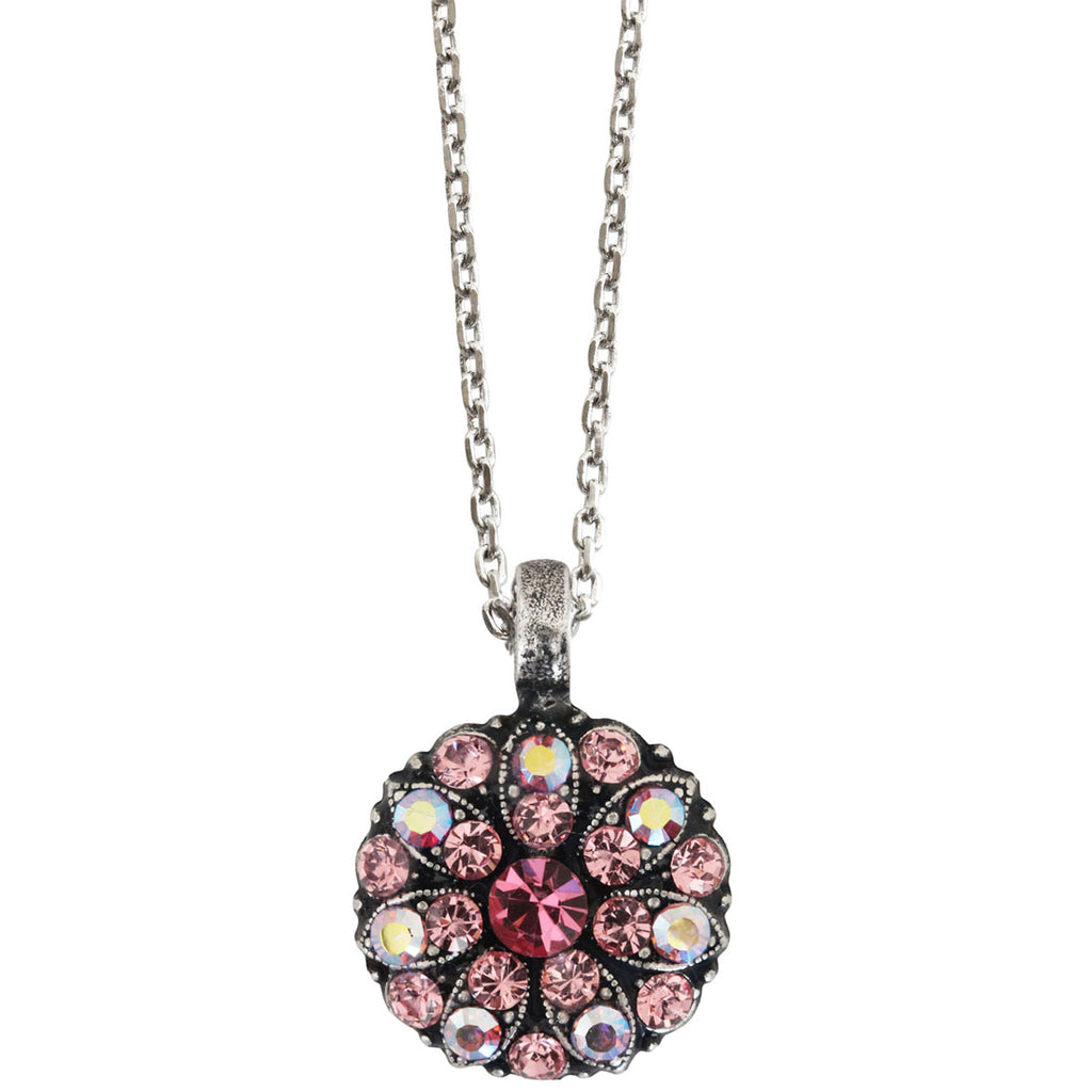Mariana Pretty in Pink Guardian Angel Silver Pendant Crystal Necklace Regencies