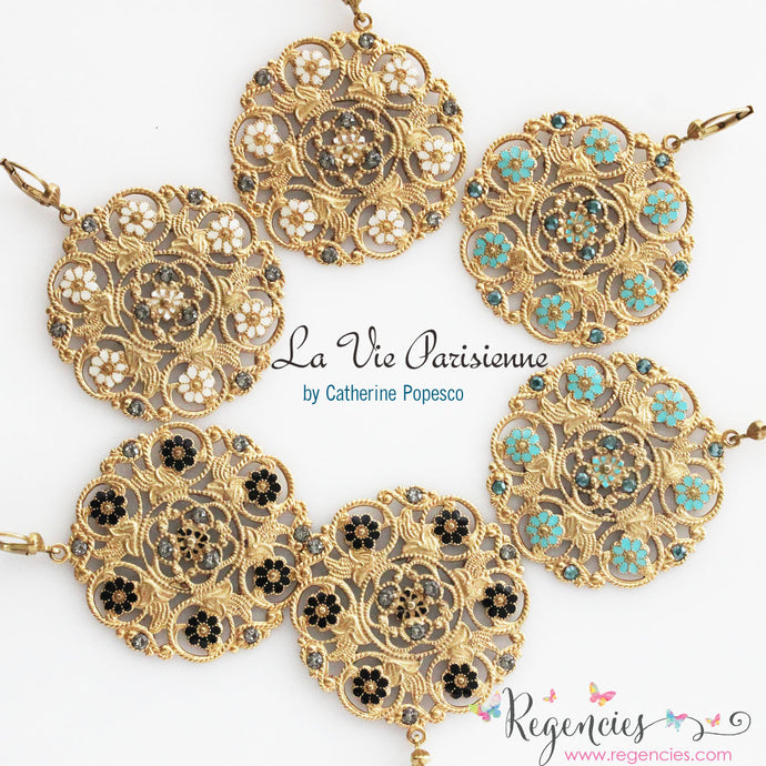 Featured Product: Catherine Popesco Enamel Flower Medallion Earrings