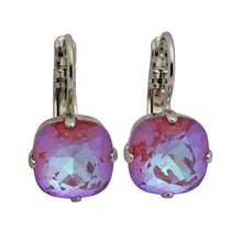 Mariana "Sun-Kissed Blush" Rhodium Plated Small Cushion Cut Crystal Earrings, 1470/1 168ro