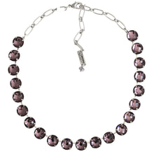 Mariana "Wildberry" Rhodium Plated Lovable Round Checkered Cut Crystal Necklace, 3474 204A