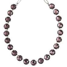 Mariana "Wildberry" Rhodium Plated Lovable Round Checkered Cut Crystal Necklace, 3474 204A