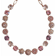 Mariana "Flamingo" Rose Gold Plated Floral Statement Crystal Necklace, 3284 319mr