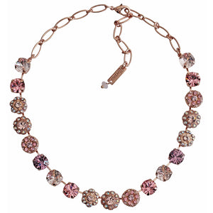 Mariana "Flamingo" Rose Gold Plated Floral Statement Crystal Necklace, 3284 319mr