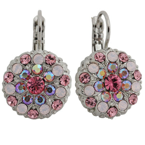 Mariana "Pretty in Pink" Rhodium Plated Guardian Angel Crystal Earrings, 1029 2230ro