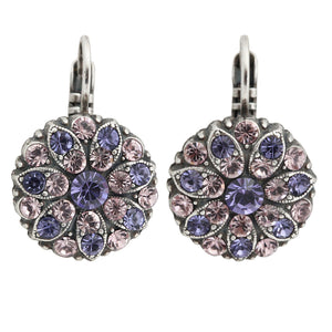 Mariana "Purple Lavender" Silver Plated Guardian Angel Crystal Earrings, 1029 539212