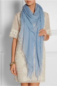 Chan Luu Cashmere and Silk Scarf Wrap - Cashmere Blue BRH-SC-140