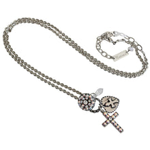 Mariana "On A Clear Day" Silver Plated Cross Charms Pendant Crystal Necklace, 52021/3 0011AB
