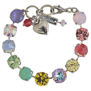 Mariana "Saltwater Taffy" Rhodium Plated Lovable Round Crystal Bracelet, 4474 21236ro