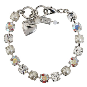 Mariana "Crystal Pearls" Rhodium Plated Must-Have Everyday Crystal Tennis Bracelet, 4252 M48001ro