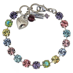 Mariana "Pastel Rainbow" Rhodium Plated Must-Have Everyday Crystal Tennis Bracelet, 4252 88