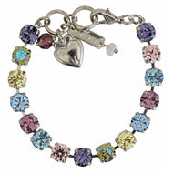 Mariana "Pastel Rainbow" Rhodium Plated Must-Have Everyday Crystal Tennis Bracelet, 4252 88