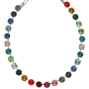 Mariana "Gradient Rainbow" Rhodium Plated Must-Have Everyday Crystal Necklace, 4252 888885ro