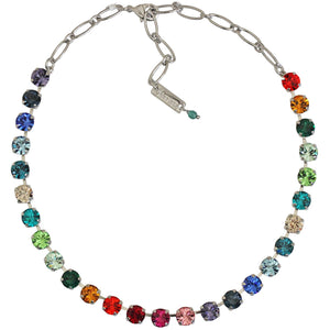 Mariana "Gradient Rainbow" Rhodium Plated Must-Have Everyday Crystal Necklace, 4252 888885ro