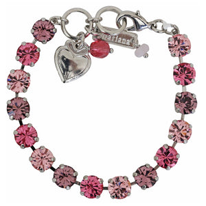 Mariana "Pretty in Pink" Rhodium Plated Must-Have Everyday Crystal Tennis Bracelet, 4252 2230ro
