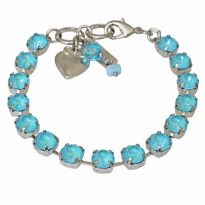Mariana "Sun-Kissed Aqua" Rhodium Plated Must-Have Everyday Crystal Tennis Bracelet, 4252 146146ro