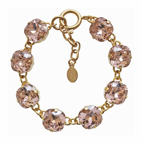 Catherine Popesco 14k Gold Plated Crystal Round Bracelet, 1696G Blush
