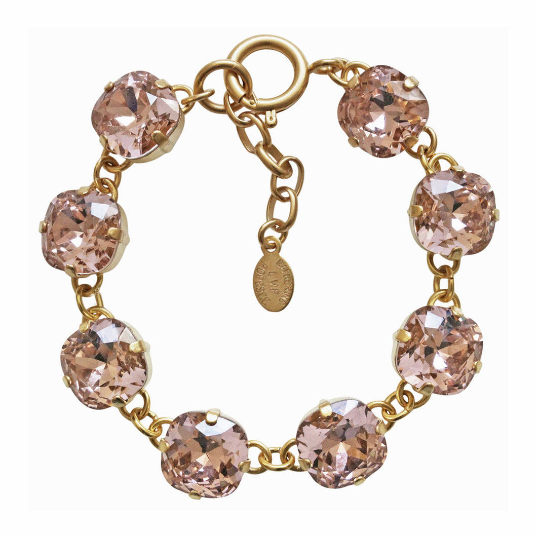 Catherine Popesco 14k Gold Plated Crystal Round Bracelet, 1696G Blush