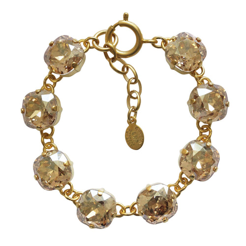 Catherine Popesco 14k Gold Plated Crystal Round Bracelet, 1696G Champagne