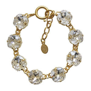 Catherine Popesco 14k Gold Plated Crystal Round Bracelet, 1696G Clear