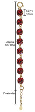 Catherine Popesco 14k Gold Plated Crystal Round Bracelet, 1696G Scarlet Red