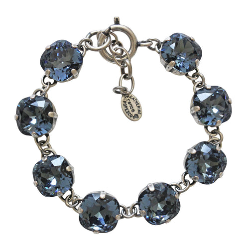 Catherine Popesco Sterling Silver Plated Crystal Round Bracelet, 1696 Midnight