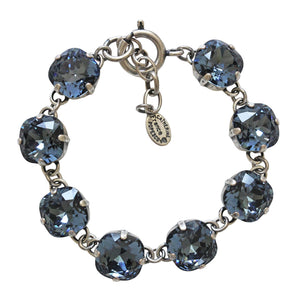 Catherine Popesco Sterling Silver Plated Crystal Round Bracelet, 1696 Midnight