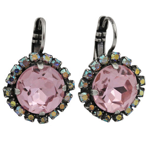 Mariana "Pretty in Pink" Silver Plated Faceted Crystal Statement Earrings, 1137/1R 1AB223