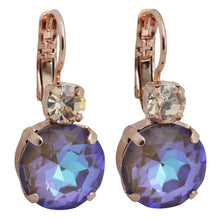 Mariana "Butter Pecan Rose Gold Plated Lovable Double Stone Crystal Earrings, 1037R 216148rg