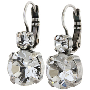 Mariana "On A Clear Day" Silver Plated Lovable Double Stone Crystal Earrings, 1037 001001