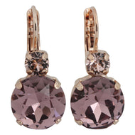 Mariana "Flamingo" Rose Gold Plated Lovable Double Stone Crystal Earrings, 1037R 319mr