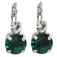 Mariana "Green with Envy" Rhodium Plated Lovable Double Stone Crystal Earrings, 1037 001205ro
