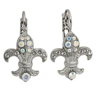 Mariana "On A Clear Day" Rhodium Plated Fleur De Lis Crystal Earrings, 1108/1 0011ABro