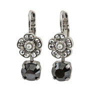 Mariana "Rocky Road" Rhodium Plated Floret Drop Small Crystal Earrings, 1211 1149ro