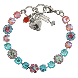 Mariana "Coral Cove" Rhodium Plated Must-Have Blossom Crystal Bracelet, 4173/3 5003ro