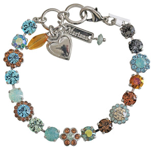 Mariana "Forget Me Not" Rhodium Plated Must-Have Blossom Crystal Bracelet, 4173/3 1329ro