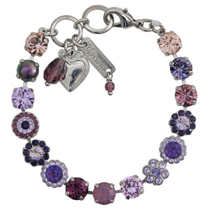 Mariana "Wildberry" Rhodium Plated Must-Have Rosette Crystal Bracelet , 4479 1134ro