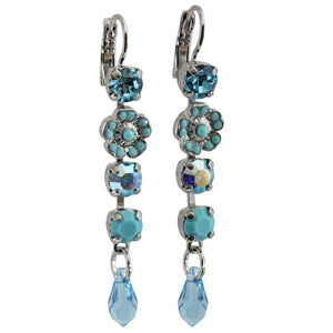 Mariana "Bliss" Rhodium Plated Floral Crystal Dangle Earrings, 1504/1 2672ro