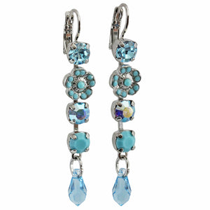 Mariana "Bliss" Rhodium Plated Floral Crystal Dangle Earrings, 1504/1 2672ro