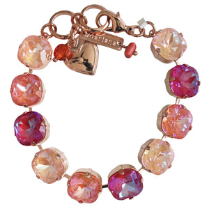 Mariana "Dreamsicle" Rose Gold Plated Cushion Cut Crystal Bracelet, 4326/2 160-1rg